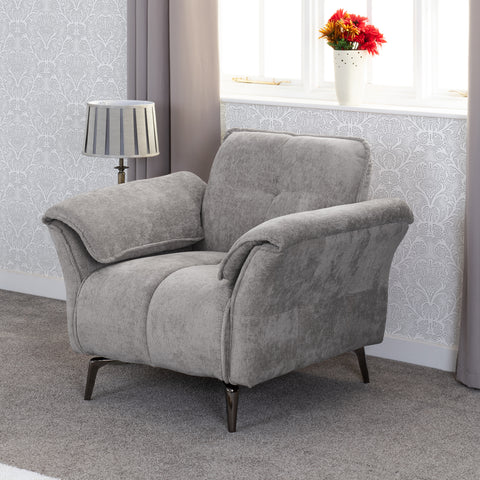 AMALFI 1 SEATER CHAIR - GREY FABRIC