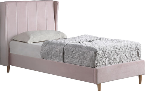 AMELIA 3' BED - PINK VELVET FABRIC