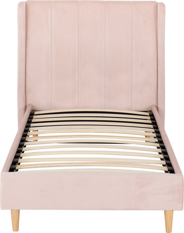 AMELIA 3' BED - PINK VELVET FABRIC