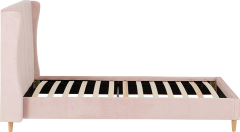 AMELIA 3' BED - PINK VELVET FABRIC