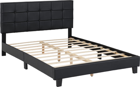 ARRAN 4'6" BED - BLACK FAUX LEATHER