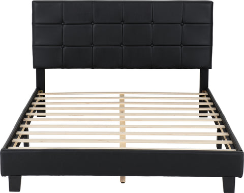 ARRAN 4'6" BED - BLACK FAUX LEATHER