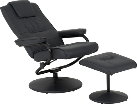 ASCOT RECLINER CHAIR AND FOOTSTOOL - MIDNIGHT BLUE