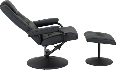 ASCOT RECLINER CHAIR AND FOOTSTOOL - MIDNIGHT BLUE