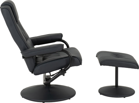 ASCOT RECLINER CHAIR AND FOOTSTOOL - MIDNIGHT BLUE