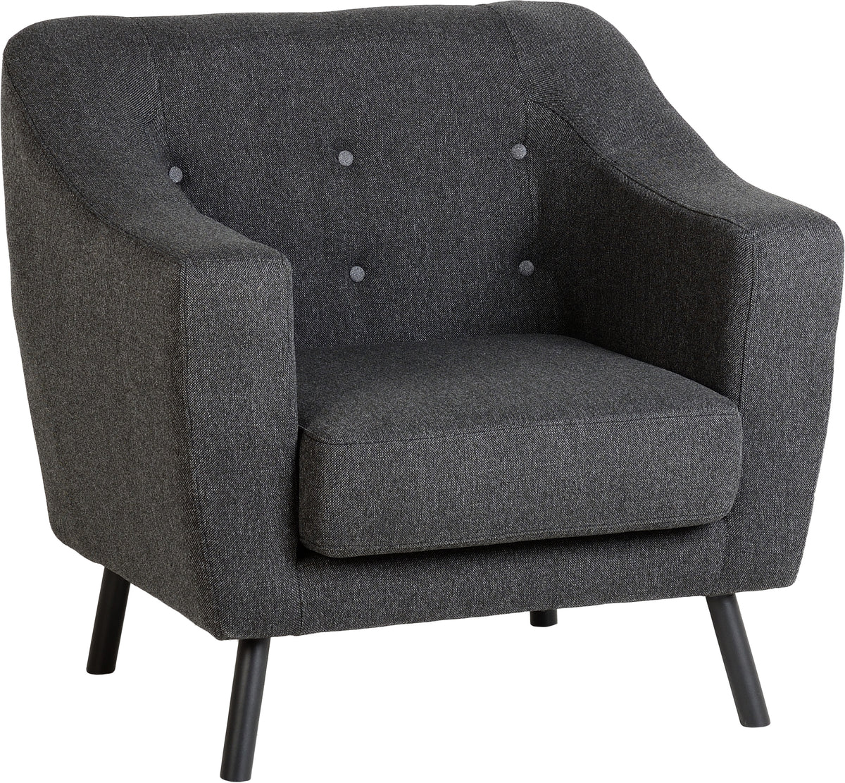ASHLEY 1 SEATER SOFA - DARK GREY FABRIC