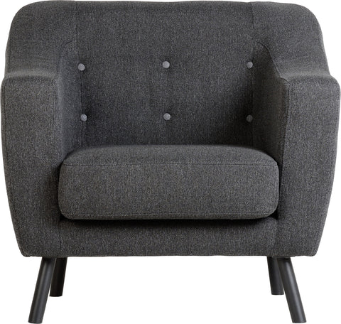 ASHLEY 1 SEATER SOFA - DARK GREY FABRIC